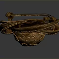 Elegant Golden Spiral Decorative Clothing Brooch Featuring Intricate Ornate Patterns