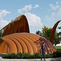 Landscape sketch pavilion gallery viewing platform park node 3d model