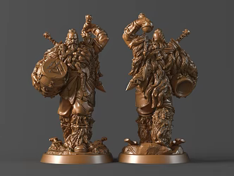War Drum Warrior 3d model