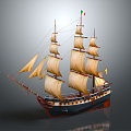 Modern Sailing Cartoon Sailing 3d model