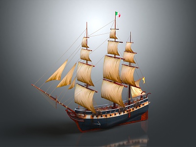 Modern Sailing Cartoon Sailing 3d model