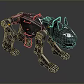 Mechanical Dog With Metallic Structure And Black Futuristic Design 3d model