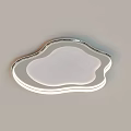 Modern Cloud Shaped Ceiling Light With Silver Frame And White Shade Design 3d model