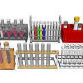 Industrial Equipment Showcasing Test Tube Racks With Colored And Clear Tubes