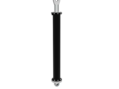 Black Cylindrical Mechanical Component With Metal End Fittings And Industrial Use 3d model