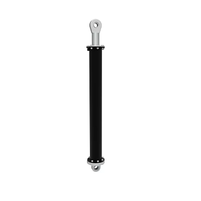 Black Cylindrical Mechanical Component With Metal End Fittings And Industrial Use 3d model