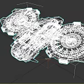 Futuristic Spaceship With Large Circular Thrusters And Sleek Gray Body For Cosmic Travel