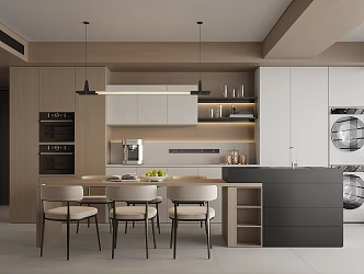 Modern Restaurant Dining Table and Chair Tableware Sideboard Wine Cabinet Single Chair Decorations 3d model