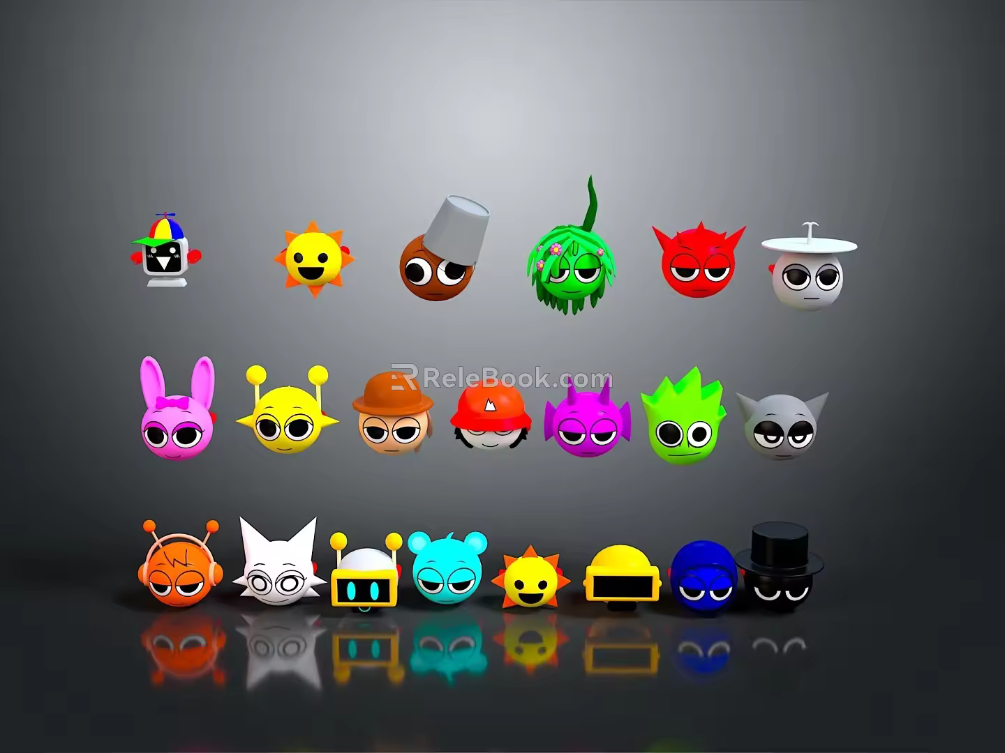 Expression package WeChat expression package cartoon expression cartoon face emoticon Yan text 3d model