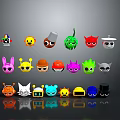 Expression package WeChat expression package cartoon expression cartoon face emoticon Yan text 3d model