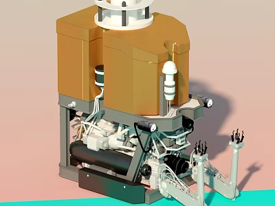 Smart Machine With Robotic Arms Mechanical Structure And Engineering Components 3d model