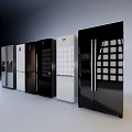 Various Modern Refrigerator Models In Different Colors And Styles For Kitchen Use 3d model
