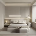 Modern Minimalist Bedroom Interior Design With Built in Wardrobes Bedside Lighting And Area Rug
