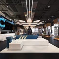 Elegant Modern Retail Store Interior With Display Shelves Merchandise And Lighting Design