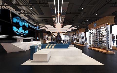 Modern Shoe Store Sports Store 3d model