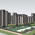 Modern High Rise Residential Buildings Featuring Contemporary Facade Low Rise Structures And Greenery