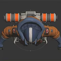 Adventurous Character In Orange Blue Hooded Outfit With Backpack And Creature Companion