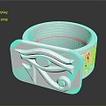Metallic Silver Ring Featuring Eye of Horus Engraved Design And Intricate Carvings