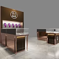 Stylish Jewelry Retail Showcase Shelves With Glass Display Counters And Logo