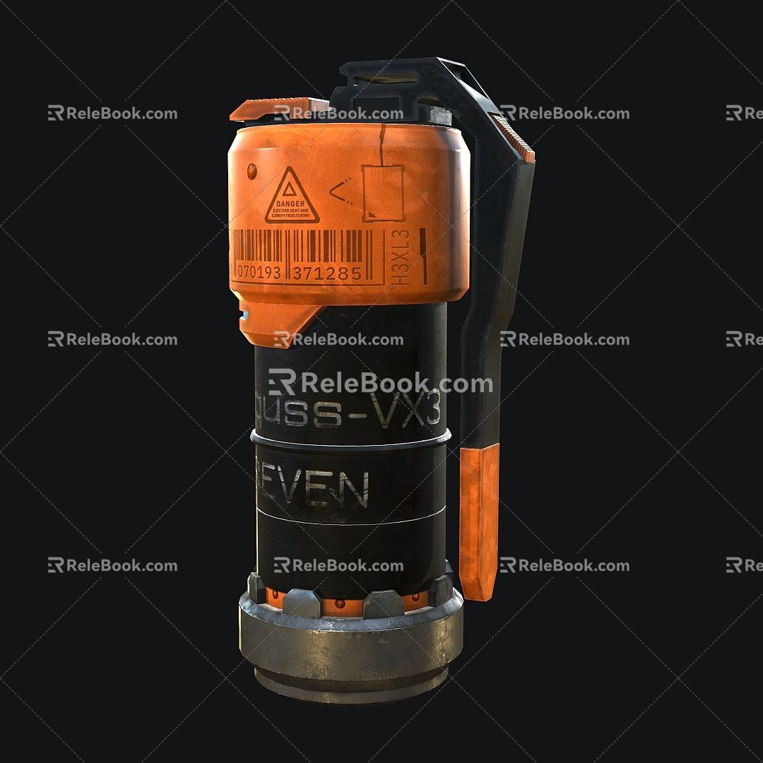 Science Fiction Grenade Realistic Weapon Bomb Science Fiction Grenade Technology Future 3d model