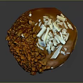 Intricate Donut Sculpture Carving With Orange White Crumbs And Brown Glaze Design