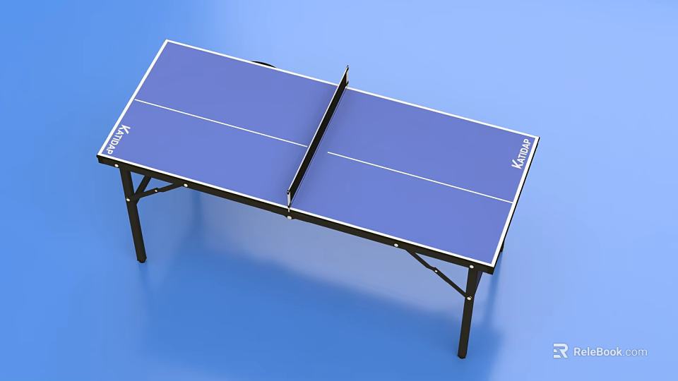 JOOLA Foldable Ping Pong Table With Blue Tabletop And Black Sturdy Frame 3d model 