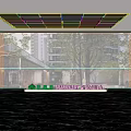 Elegant 3D Letters Signage at Building Entrance with Green Logo Trees and Water Feature