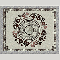 New Chinese floor tile traditional pattern pavement 3d model