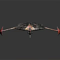 Futuristic Water Vessel With Sleek Metallic Structure Red Accents And Aerodynamic Design