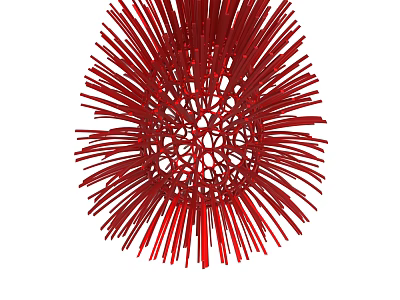 Other Red Spiky Sphere With Hollow Structure 3d model