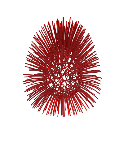 Other Red Spiky Sphere With Hollow Structure 3d model Other Red Spiky Sphere With Hollow Structure 3d model