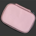 Pink Smooth Rectangular Storage Case With Blue Zipper And Glossy Surface 3d model