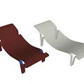 Brown and White Lounge Chairs with Dotted Pattern and Unique Backrest Design