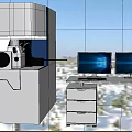 Advanced Medical Equipment With Dual Monitors And Computer Workstation Setup 3d model