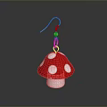Cute Mushroom Shaped Red Earrings With White Spots For Daily Accessories