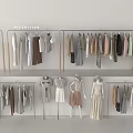 Modern Multi Tiered Clothing Hangers with Various Garments for Fashion Retail