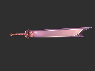 Pink Blade Weapon With Decorative Hilt And Intricate Ornate Design 3d model