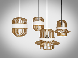 New Chinese Chandelier Combination 3d model