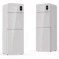 Two White Vertical Household Appliances With Modern Design And Digital