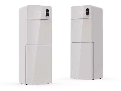 Two White Vertical Household Appliances With Modern Design And Digital 3d model