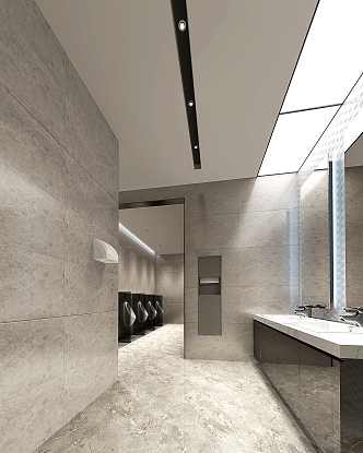 Style Office Building Public Toilet 3d model