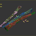 rifle semi-automatic rifle combat rifle battle rifle carbine war rifle attack rifle 3d model