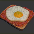 Delicious Toast Topped With Fried Egg And Baked Beans For Breakfast