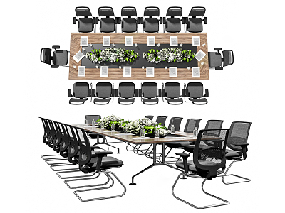 Modern Conference Table and Chair Conference Table and Chair Combination model