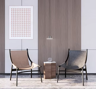 Modern Casual Table and Chair Combination Casual Single Chair 3d model