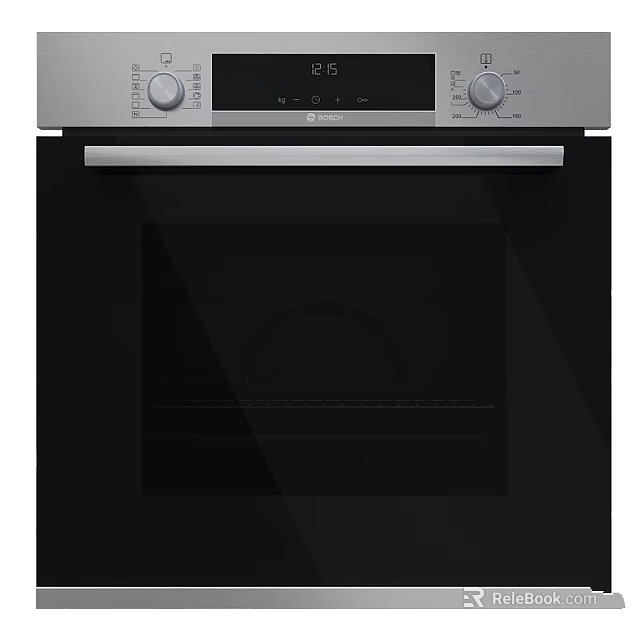 Modern Built In Oven With Silver Frame Black Glass Door And Control Panel Knobs 3d model 