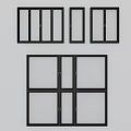 Modern Casement Windows Black Frame Design Multiple Panel Options And Sizes 3d model