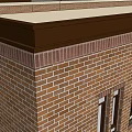 Multi Story Brick Office Building With Uniform Windows And Ground Floor Glass Doors