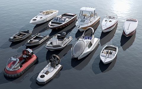 Modern Yacht Speedboat Cruise Boat Sightseeing Boat Rowing Boat Tour Boat 3d model