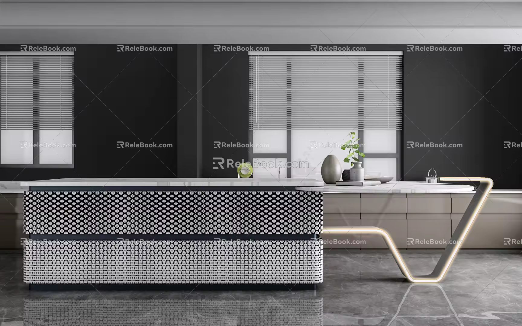 Modern open bar 3d model